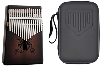 Anfänger Kalimba Kalimba 17-Tasten-Daumenklavier Mit Tastatur-Musikinstrumenten (Color : Dark Brown with cas)