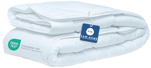 FAM Home Bettdecke 135x200 Weiche Mikrofaser Waschbar Ganzjährig I Zudecke Antiallergisch für Allergiker I Gesteppte Steppdecke