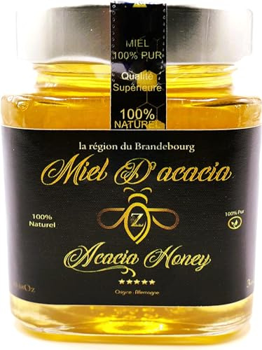 Miel D'Acacia d'Allemagne- 300g -un miel Rare et unique - 100% Naturel, Récolté dans la région Brandebourg.