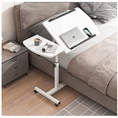 POCHY Betttische Tragbarer Überbetttisch, rollender Computerständer mit Verstellbarer Höhe, robuster und ergonomischer Computer-Laptop-Wagen für den Heimgebrauch im Krankenhaus luxuriös