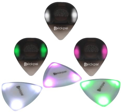 rockible 6 Stück Leuchtende Gitarrenplektren, Leuchtende Plektren für Gitarre, Umwerfendes Gitarrenplektrum, Als Geschenk für Musikbegeisterte, Profis