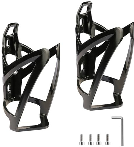 YHT Bike Water Bottle Cage,Lightweight Bicycle Bottle and Drink Cup Holders with Screws,Universal Cycling Kettle for Road,Mountain and Kids Bikes(2PCS,Black)