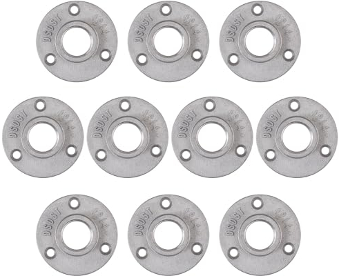 Bohaner Rohrflansch Silbergrau 10 Stück Flansch 3/4 mit 3 Löchern BSP Metallgewinde Flansch Rohrhalterung für Industrierohre Möbel Bar Restaurant Hotel und DIY Handwerk Deko