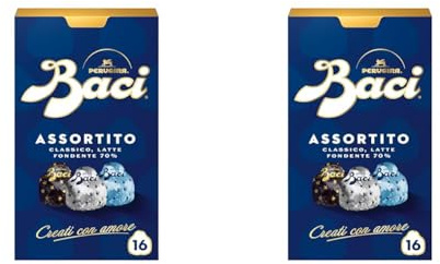 BACI PERUGINA Assortito Cioccolatini ripieni al Gianduia, Scatola 200g (Confezione da 2)