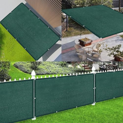Voile Ombrage Respirant 3 x 6 m Anti 95% UV Protection Auvent D'Auvent Bache Ombrage avec Oeillets Perméable Brise Vent pour Couverture Végétale Serre Pergola, Vert Foncé