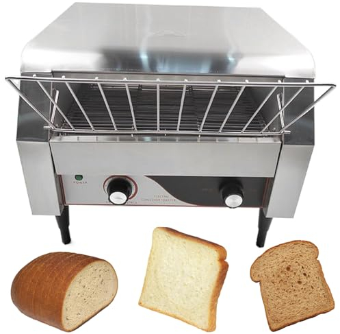 Lakenbroade Tostadora con Cinta transportadora Continua, tostadora de Cadena, Tres Modos de Funcionamiento multifuncionales 150/300/450 rebanadas por Hora, tostadora Comercial,450pieces/h
