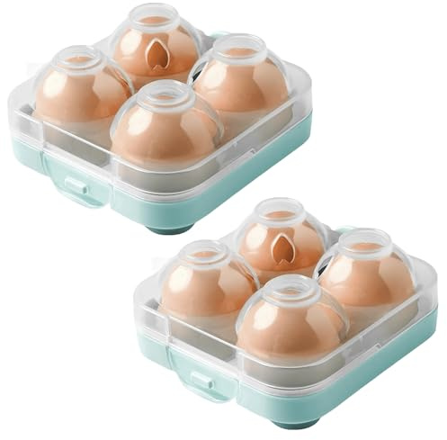 JANKOW Contenedor de 4 bandejas, caja de almacenamiento de huevos de plástico, protección a prueba de golpes, bandeja de huevos portátil, dispensador de transporte para refrigerador, camping, picnic,