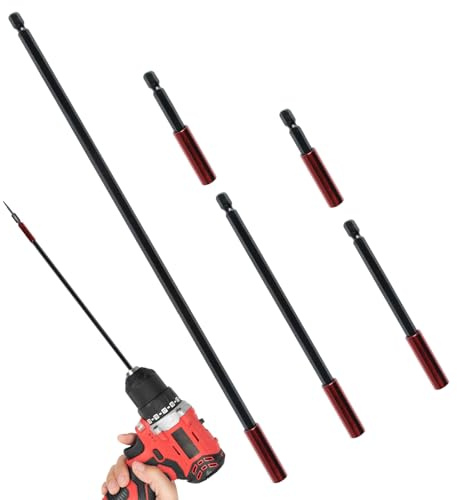 5 Pieces Magnetic Bit Holder for Impact Drivers 50mm 60mm 100mm 152mm 300mm | Steel Magnetic Screwdriver Extension Bars, 1/4 Inch Drill Bit Hex Extension Bar/Tool Holders and Adapter