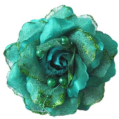 Kabelife 2 Stücke Blume Brosche, Blume Ansteckblume, Blume Haarspange, Haarclips Blume, Haarnadeln Haarblume Haarblüte Haarschmuck 10CM(Grün)