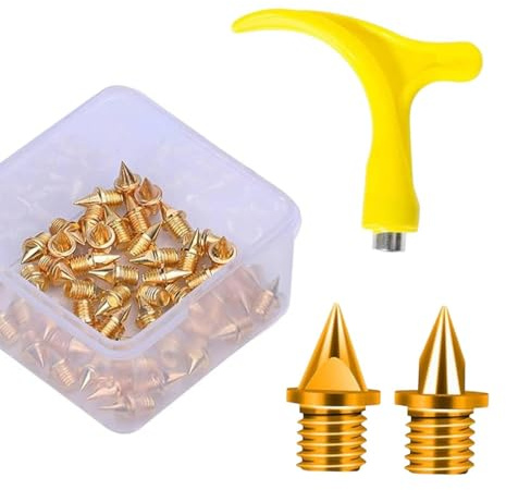 harayaa 50 Uds. Clavos con Llave, Repuestos para Zapatillas de Atletismo en Carreras Cortas, Oro