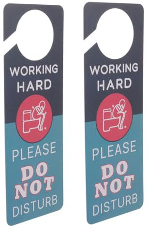 Homoyoyo 2pcs Toilet Door Sign: Double-sided Restroom Hanging Plaque With Clear Text And Graphics - Bathroom In Use Indicator For Home And Public Spaces