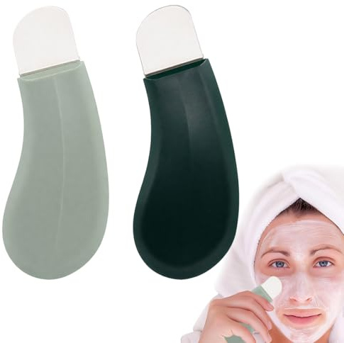 2 Pezzi Strumenti per la Rimozione di Punti Neri Rimozione di Punti Neri in Silicone per il Naso Spatola per la Pulizia Profonda della pelle Raschietto in Silicone per Rimuovere i Punti Neri