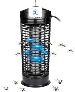 Zanzariera Elettrica UV 11W – Lampada Anti Insetti Volanti con Luce Ultravioletta, Trappola Elettrica per Zanzare e Mosche, Silenziosa ed Ecologica, con Vassoio Raccoglitore, Copertura fino a 50m²