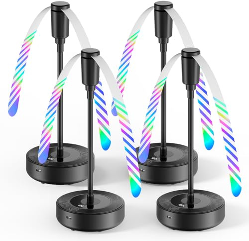 TriPole Fly Fans for Tables, 2000mAh Rechargeable Battery Operated Food Fan Lasts 20 Hrs with LED Display, Portable Fly Table Fan Indoor Outdoor for Picnic, Party, BBQ, Kitchen, Patio, 4 Pack
