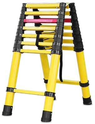 Scala pieghevole portatile con supporti triangolari, 2+2 metri, per riparazioni domestiche, pulizia finestre, cura delle piante, design robusto salvaspazio per una facile conservazione