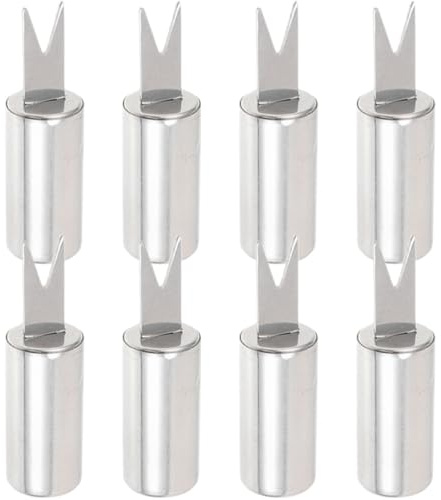 NIYANGLE Lot de 8 Fourchettes à Maïs en Inox, Porte-épis Réutilisables pour Barbecue et Camping, Ustensiles la Cuisine Inox Professionnel pour Grillades en Plein Air, Compactes