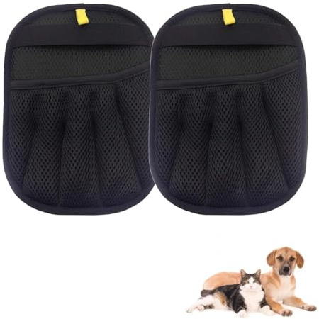 ROUYA 2 Pcs Double-sided Fur Magnet Gloves For Dogs & Cats – Breathable Pet Hair Remover With Anti-static Function, Reusable For Everyday Fur Care Dog Brush(2pcs)