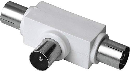 Hama Radio-Verteiler Koax-Stecker - 2 Koax-Kupplungen, Weiß