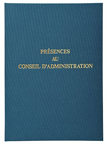 Exacompta - Ref. 71E - 1 juridiska register närvaro i administreringsrådet - mått 29,7 x 21 cm - A4-format - 100 numrerade sidor - hårt omslag täckt med blå duk