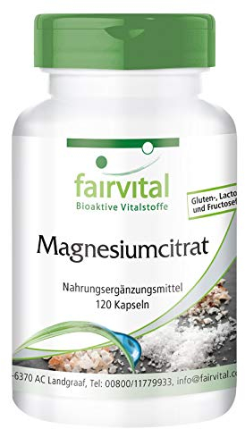 Fairvital | Magnesium Citrate - Vegan - HIGH Dosage - 120 Capsules - 100mg Magnesium per Capsule