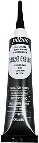 Pebeo 772100 Vitrail Glasmalfarbe Konturenpaste 20 ml Tube Blisterverpackung