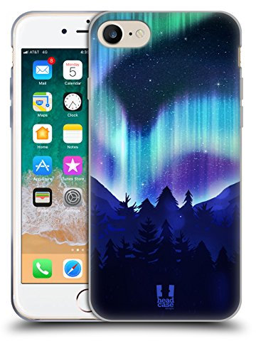 Head Case Designs Bois De Pin Aurore Boréale Coque en Gel [Protection de Qualité Militaire] Compatible avec Apple iPhone 7/8 / SE 2020 & 2022 Et Compatible avec MagSafe