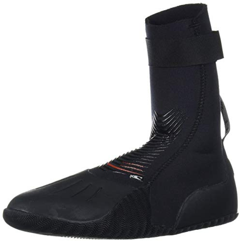 O'Neill Heat 3mm Round Toe Neoprene Boot with Textured Rubber Sole for Cold Water Surfing, Paddleboarding, Snorkeling, Black, 11