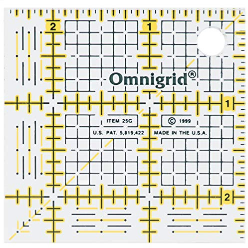 Omnigrid 2-1/2 Grid Ruler, Clear Quilting and Sewing Ruler
