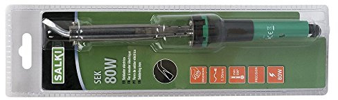 SALKI Elektrischer Lötkolben SEK 80W - Regulierbare Lötgeräte mit einstellbarer Temperatur und gebogener Spitze 8500080 Grün