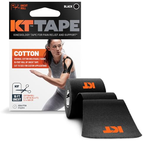 KT Tape - Ruban de kinésiologie Original Non coupé en Coton M Noir