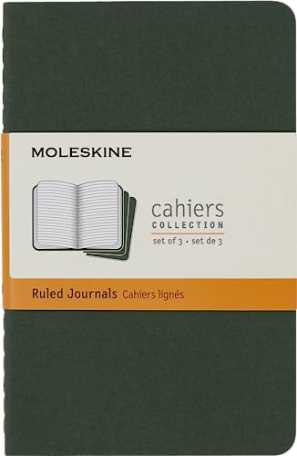Moleskine Cahier Journal Set 3 Quaderni a Righe, Tascabile, Verde Mirto