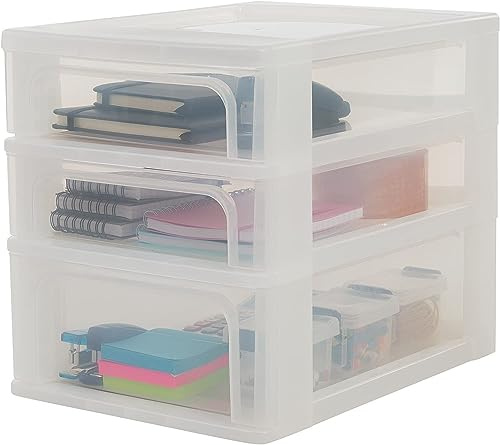 Iris Ohyama, Schreibtisch Organizer, 3 Schubladen Mix A4, Weiß, OCH-2021 | Vielseitige DIN-A4-Büro organizer. Ideal zur Aufbewahrung von Papierstapeln, Akten und dickerem Schreibtischzubehör.