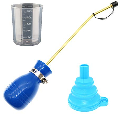 BITEYI Pulver Düse Hand-Stäubepumpe Ungezieferpuder Tropfpipette Insektizid Applikator gegen Ameisen Schädlinge-aus Silikon und Kupfer (Blau)