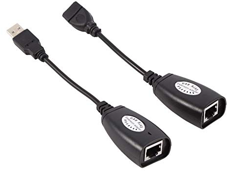 USB2.0 RJ45 Extension Adapter, over Cat5/RJ45/Cat6 Ethernet USB Male/Female Extender Kit