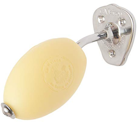 Maison du Savon De Marseille Seifenhalter, wandmontiert, für einfache Hand- und Körperwäsche, haltbares Chrom-Finish, mit 270 g Zitronenduft, französischer Seife mit Arganöl