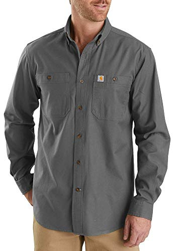 Carhartt Men's Windham Relaxed LS Shirt, Gravel, Medium