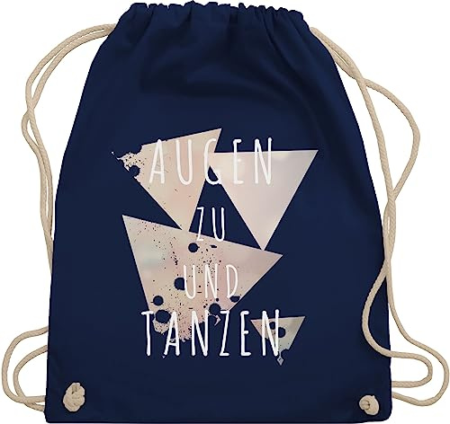 Turnbeutel Rucksack - Festival & Konzert - Augen zu und tanzen Techno Geschenk - Unisize - Navy Blau - festivalrucksack festivalbeutel festivals tanz beutel tanzbeutel festival-bag konzerte dance