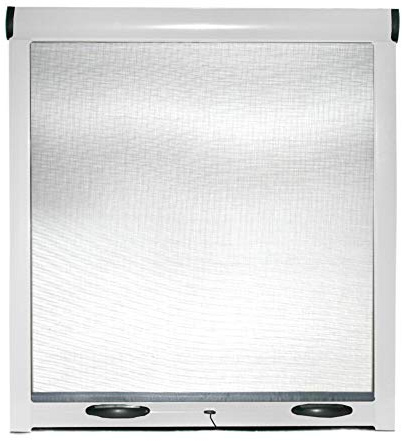 Zanzariera Universale A Rullo Avvolgibile Profilo Riducibile Regolabile Per Finestra Porte Portafinestra Balconi Con Frizione Telaio In Alluminio In Kit Fai Da Te Colore Bianco (60 x 150 cm)
