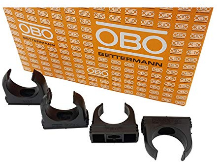 20x OBO Bettermann M32 Quick-Schellen | Klemmschelle | Rohrschelle | anreihbar | tiefschwarz | 32mm | 20 Stück