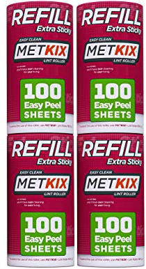 Metkix Refill for Metkix Lint Rollers 4 Pack (Total 400 Sheets)