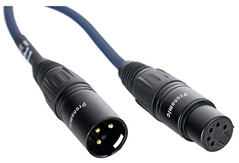 Pronomic Stage 5F3M-0.2 DMX Adapter-Kabel - Stecker: 5-pol female auf 3-pol male - Länge: 20 cm - Goldkontakte für störungsfreie Übertragung - Blau
