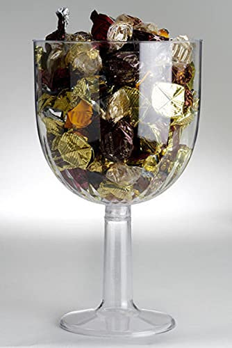 Portaconfetti Coppa Acqua trasparente gambo lungo diametro 16 cm altezza 27 cm in plastica