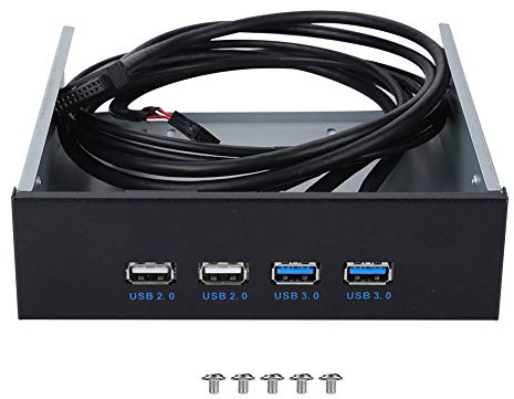 Sxhlseller USB 3.0/2.0 Front-CD-Treiberplatine, 5,25 Zoll, 19-Pin/9-Pin auf 4-Port-Hub, Erweiterung für Desktop-PC-Gehäuse, Frontsteckplatz