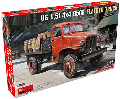 MiniArt MIN38056 1:35-US 1,5t 4x4 G506 Flachbettwagen, geformte Farbe