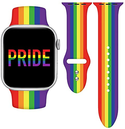 Pride Uhrenarmband, kompatibel mit Apple Watch, 38 mm, 40 mm, 41 mm, 42 mm, 44 mm, 45 mm, 49 mm, austauschbare Silikon-Smartwatch-Armbänder für iWatch Serie Ultra SE 8 7 6 5 4 3 2 1