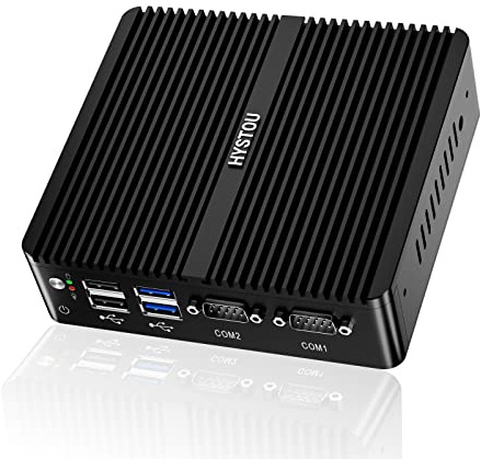 HYSTOU Mini PC Windows 10 Pro, J4125 Petits Ordinateurs Mini PC Industriel, 4 Go DDR4 RAM 128 Go SSD Mini PC de Bureau, Double écran HD/VGA, TPM2.0, Double LAN, BT4.0, WIFI2.4G+5.0G