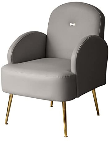 Lederstuhl, Loungesessel, Flügellehne, bequem, hohe Rückenlehne, zum Stillen, Lesen für kleine Räume, Schlafzimmer, Wohnzimmer (grau)