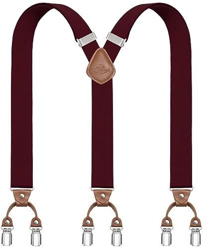 Dresime Hosenträger für Herren Breit Y Style 3.5 CM Mit Sehr 6 Starke Metall Clip Durable Elastic Verstellbare Hosenträger für Herren und Damen