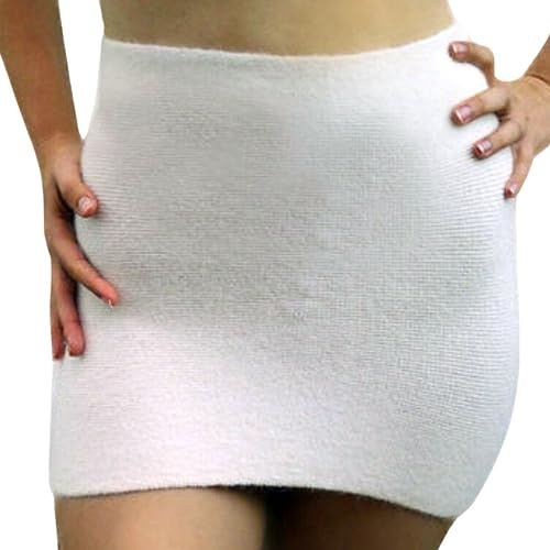 Olanmarp Calentador de riñones y espalda Fashion Angora – fabricado en Europa, para aliviar el dolor, color blanco, Blanco, XLarge - Hüftumfang 118-128 cm