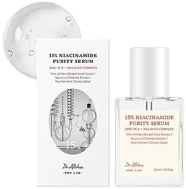 Dr. Althea 15% Niacinamide Purity Serum – Uppljusande ansiktsserum med zink PCA och Melacut-komplex – Minskade porer, jämnare hud, reglerad talgproduktion – Vegansk, pH 6,1, 30 ml